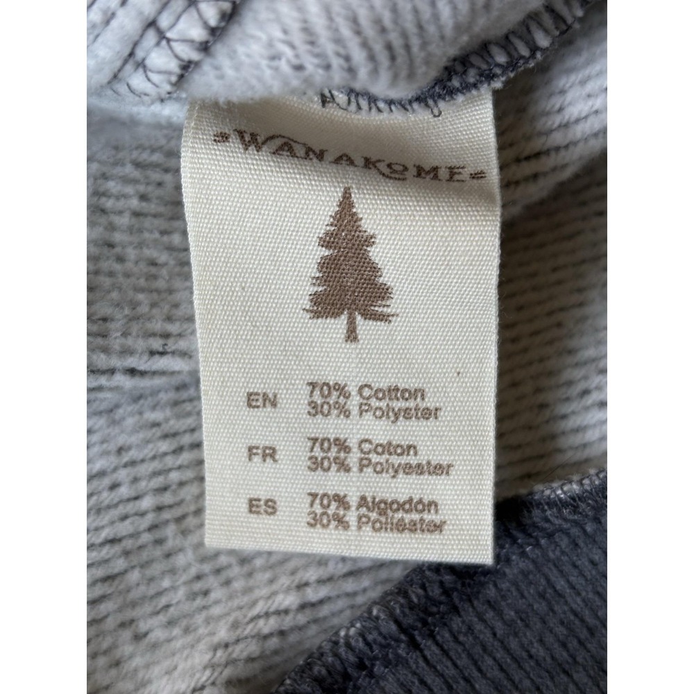 Wanakome Hoodie Womens Medium Gray Yellow Cowl Neck Fleece Pullover Pockets - Picture 5 of 7